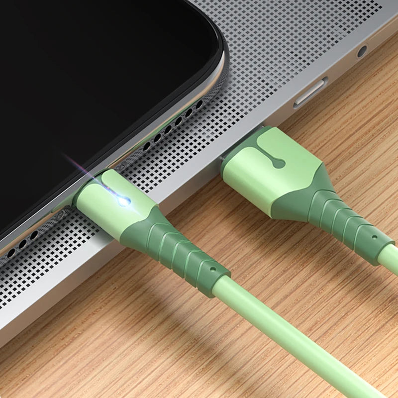 Cabo USB Tipo-C e Micro USB em Silicone Líquido – Carregamento Rápido para Telemóveis