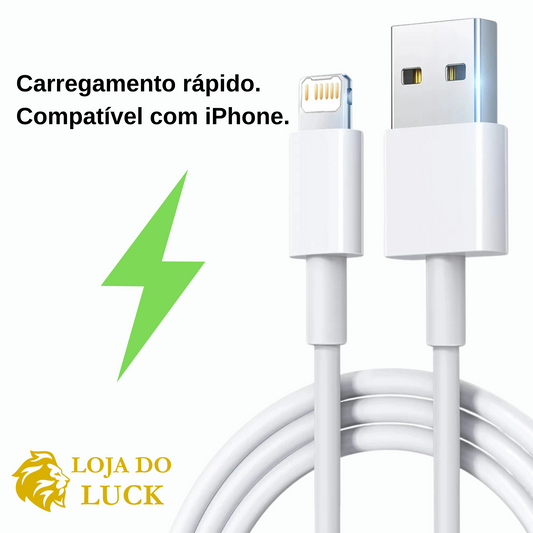 Cabo USB Rápido Compatível com iPhone e iPad