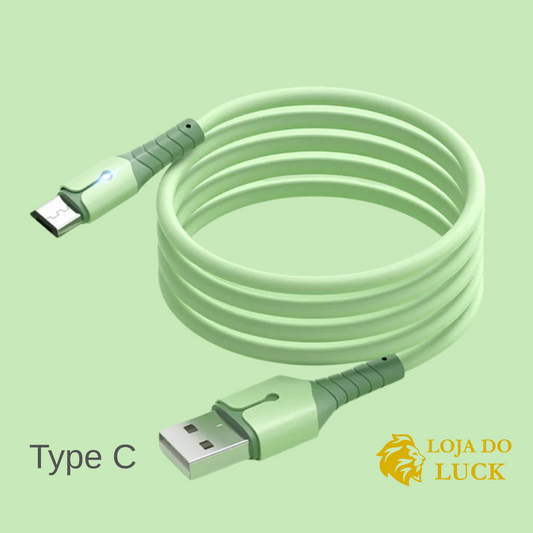 Cabo USB Tipo-C e Micro USB em Silicone Líquido – Carregamento Rápido para Telemóveis