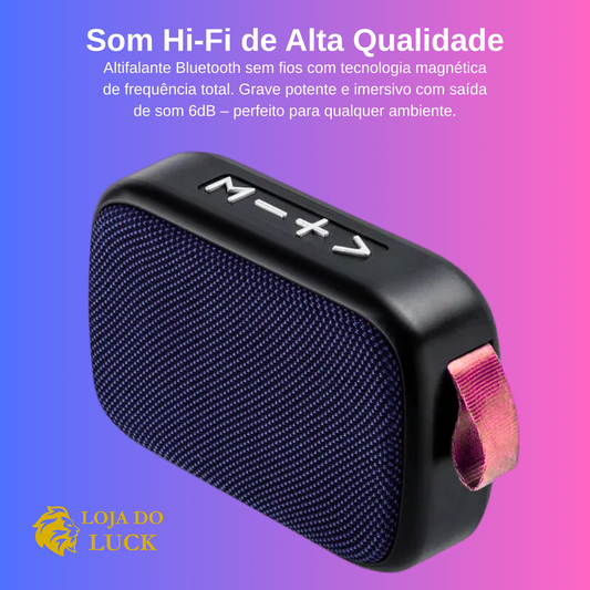 Mini Altifalante Bluetooth Portátil Sem Fios – Subwoofer Potente