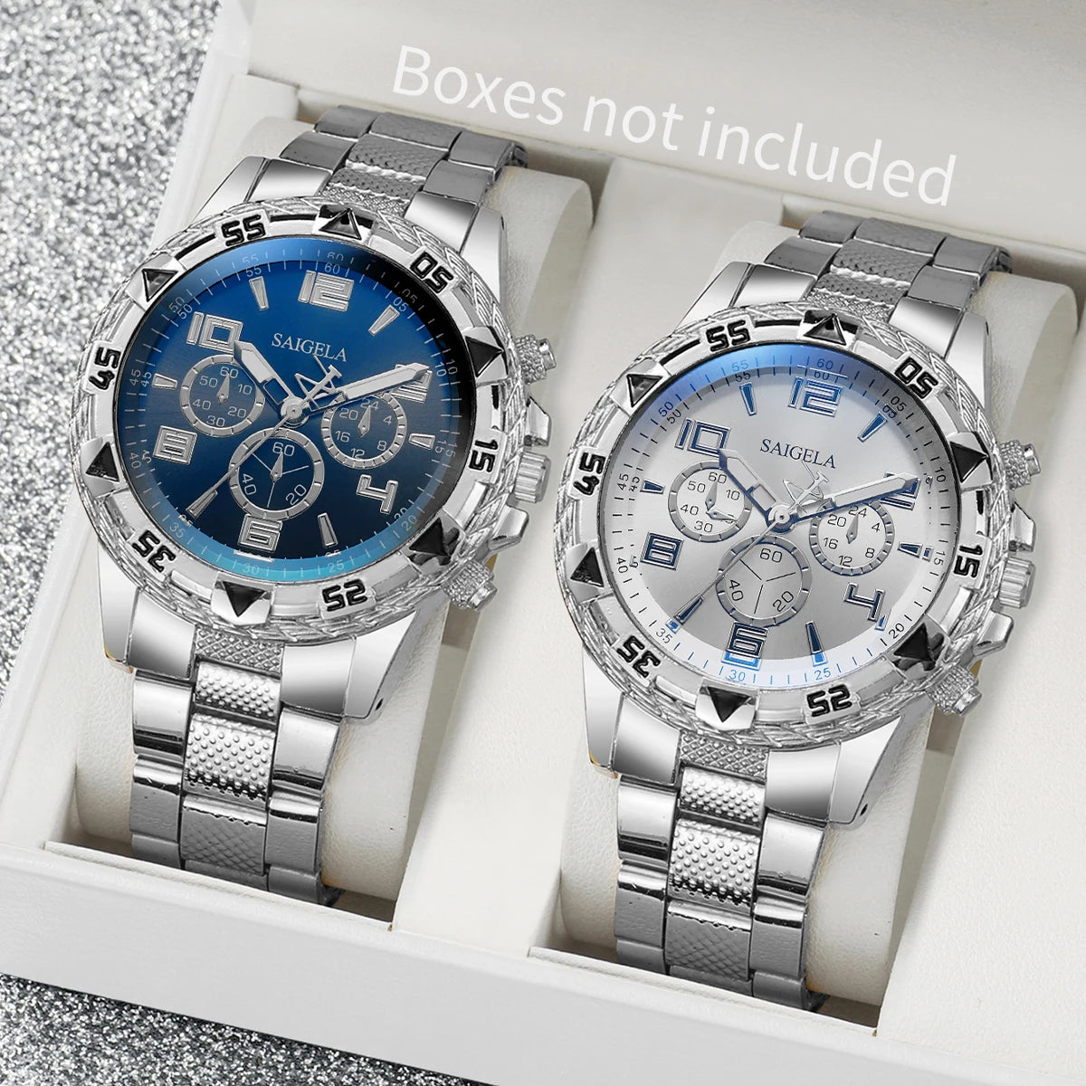 Conjunto com 2 Relógios Masculinos – Estilo Executivo, Pulseira de Aço