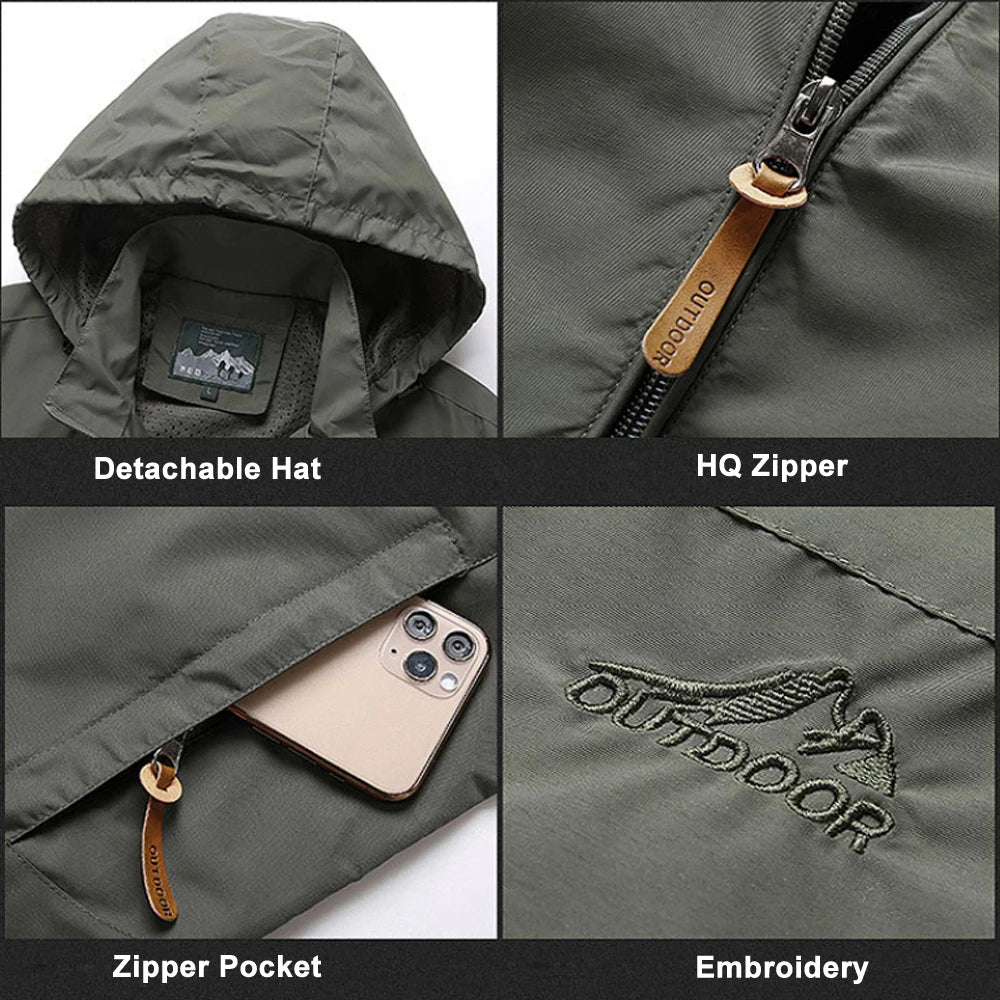 Casaco Masculino Impermeável com Capuz – Estilo Militar, Esportivo e Leve