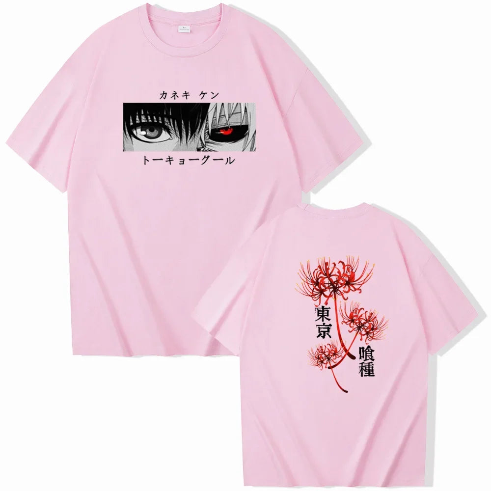 Camiseta Unissex Tokyo Ghoul – Estampa Anime Japonesa, 100% Algodão, Estilo Casual e Confortável