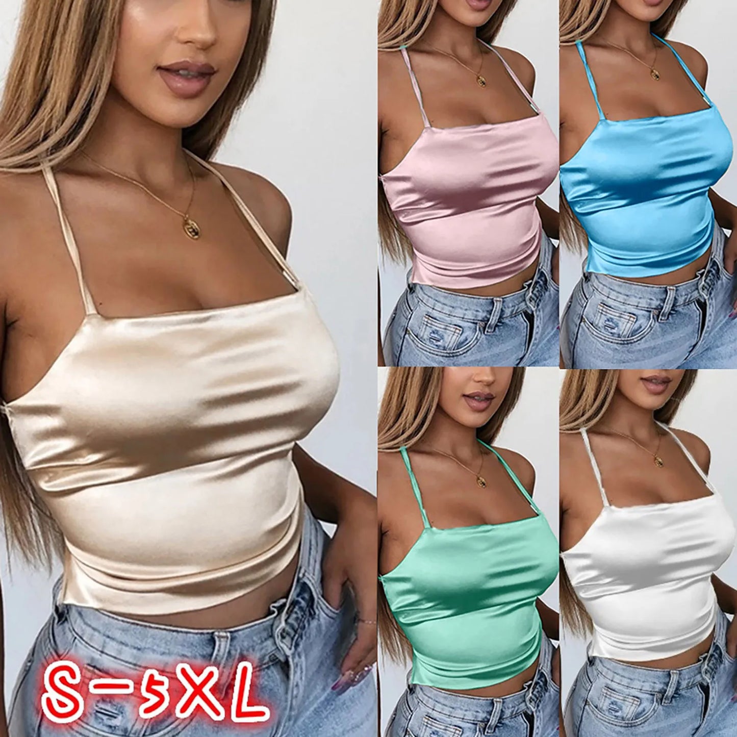 Top Feminino Slim em Seda Gelada – Tomara que Caia com Amarração nas Costas