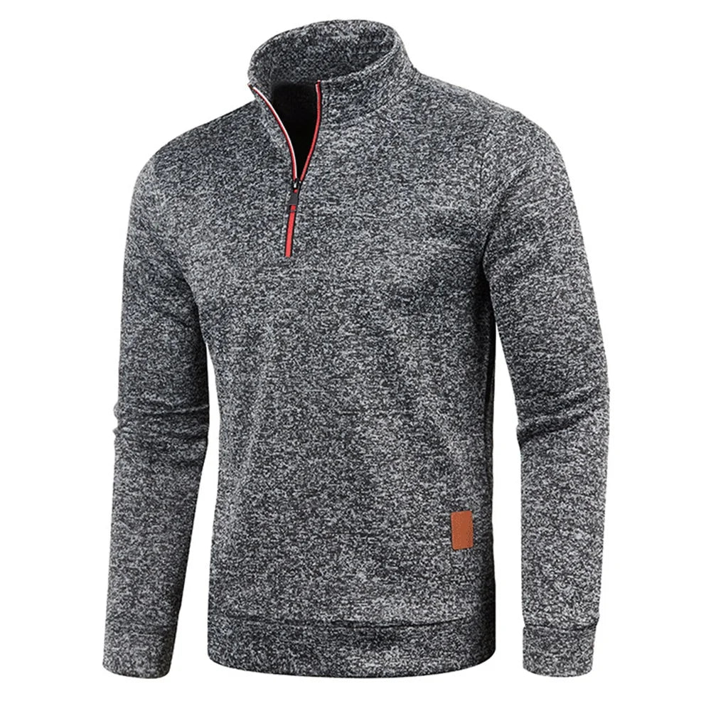 Sweatshirt Masculina com Gola Alta e Fecho – Outono/Primavera