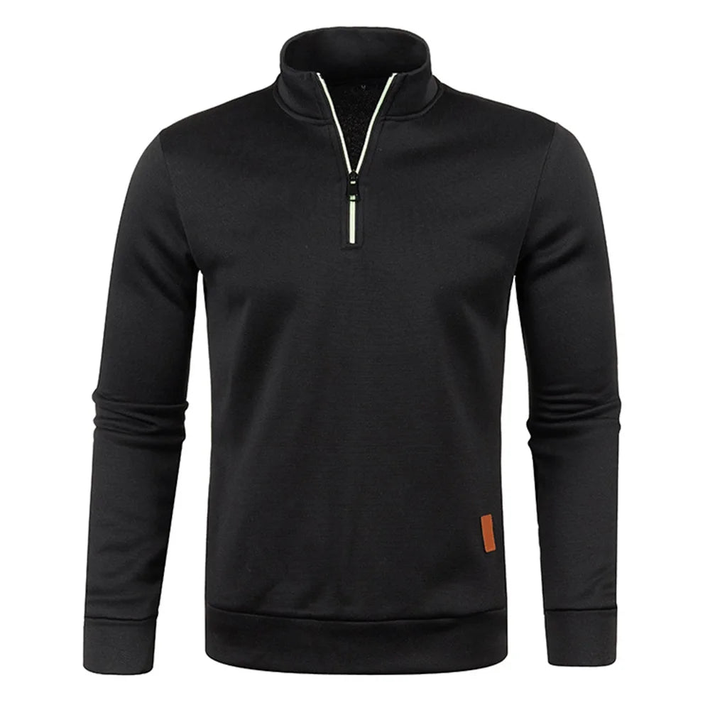 Sweatshirt Masculina com Gola Alta e Fecho – Outono/Primavera