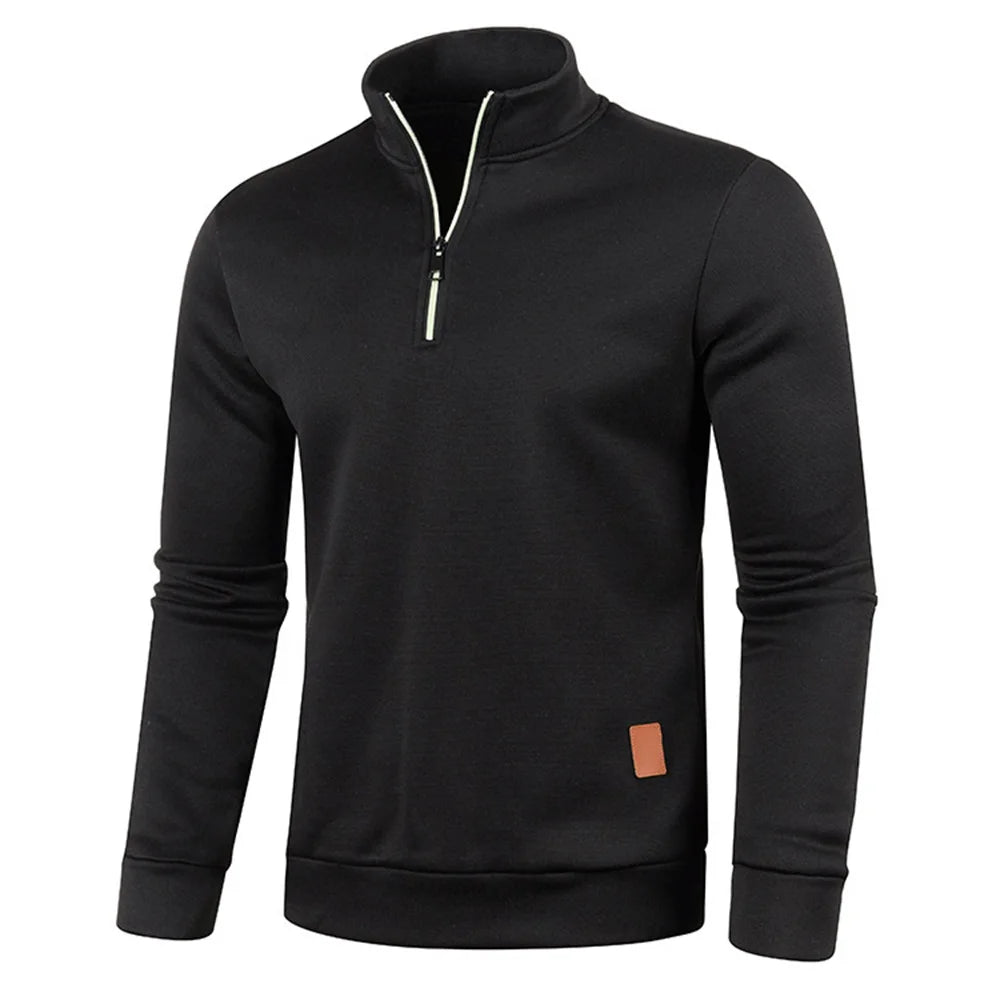 Sweatshirt Masculina com Gola Alta e Fecho – Outono/Primavera