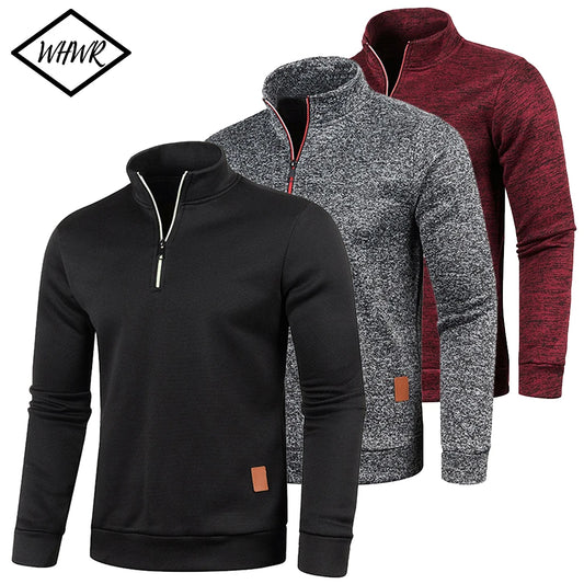 Sweatshirt Masculina com Gola Alta e Fecho – Outono/Primavera