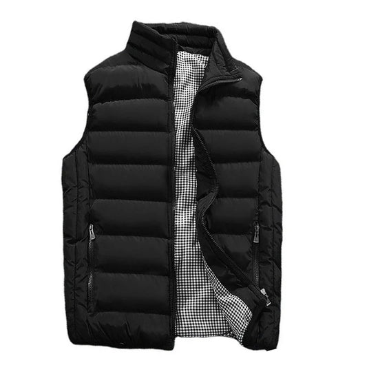 Colete Masculino de Inverno – Sem Mangas, Corta-Vento e Acolchoado com Algodão